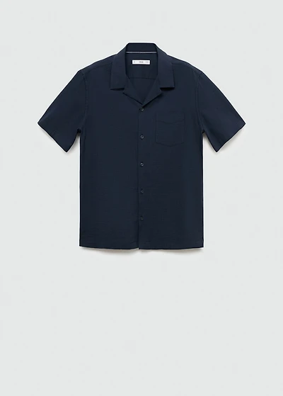 Regular-fit 100% seersucker cotton shirt
