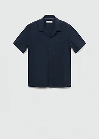 Regular-fit 100% seersucker cotton shirt