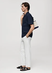 Regular-fit 100% seersucker cotton shirt