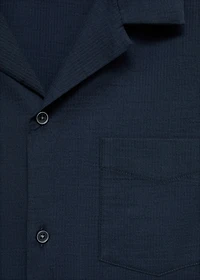 Regular-fit 100% seersucker cotton shirt