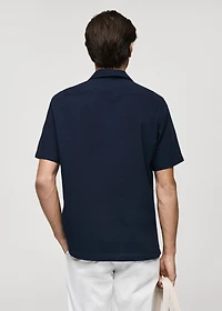Regular-fit 100% seersucker cotton shirt