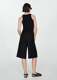 Ribbed cotton-blend top