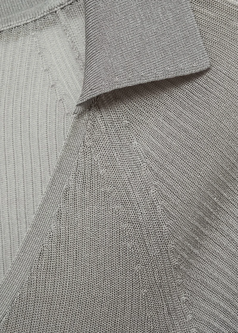 Semi-transparent polo neck t-shirt