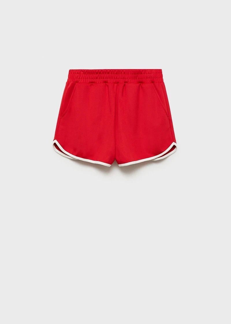 Straight shorts with contrasting trim