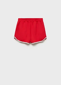 Straight shorts with contrasting trim