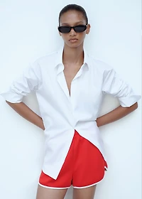 Straight shorts with contrasting trim