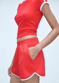 Straight shorts with contrasting trim