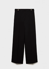 Buttons straight-fit pants