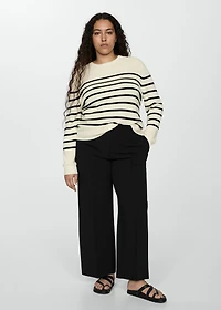 Buttons straight-fit pants