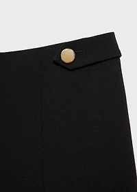 Buttons straight-fit pants