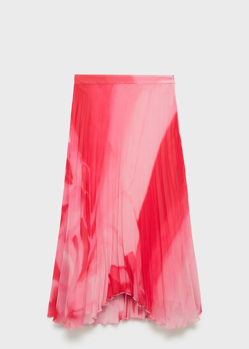 Printed pleated skirt