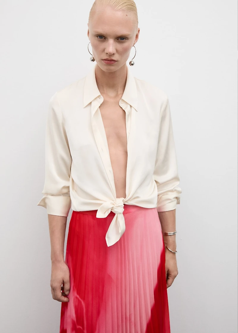 Printed pleated skirt