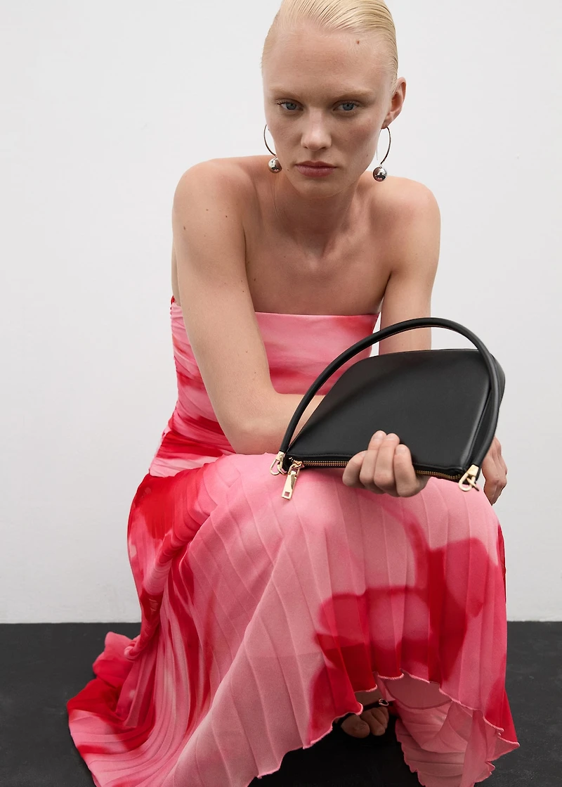 Printed pleated skirt