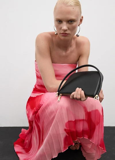 Printed pleated skirt