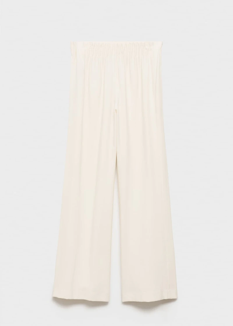 Wide leg pants with elastic waist