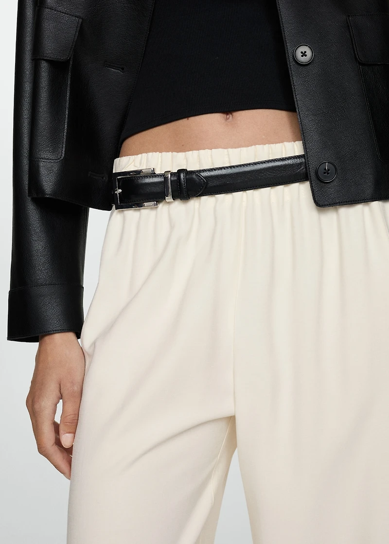Wide leg pants with elastic waist