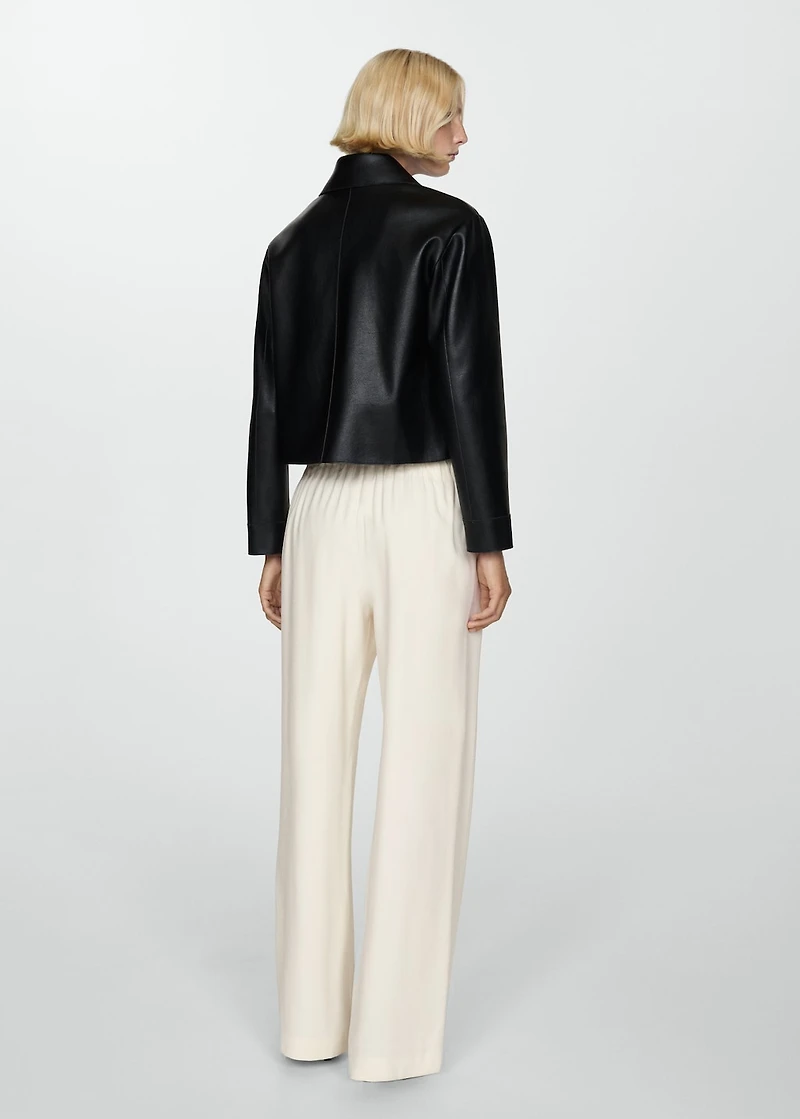 Wide leg pants with elastic waist