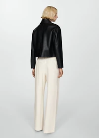Wide leg pants with elastic waist