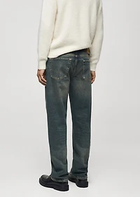Straight-fit jeans with frayed effect