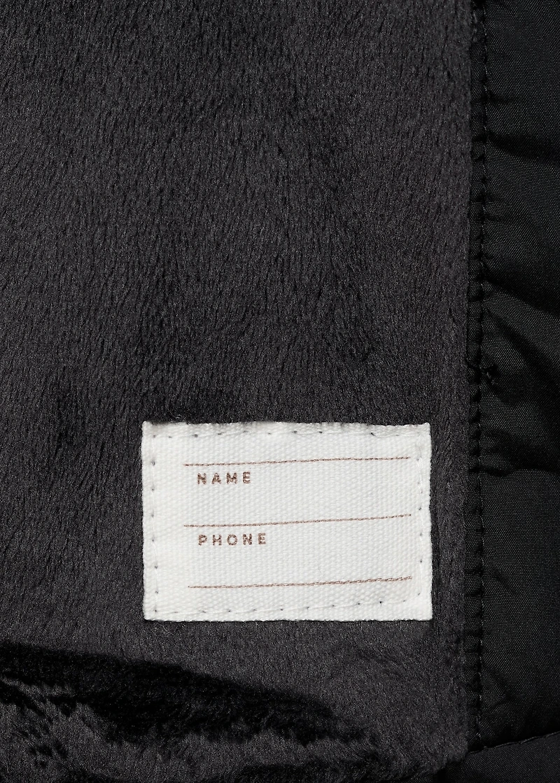 Puffer coat with fur-effect hood