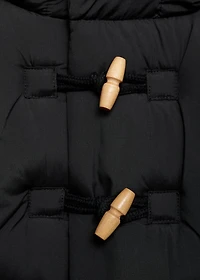 Puffer coat with fur-effect hood