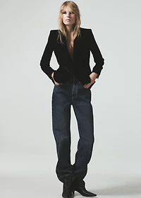 Structured velvet blazer