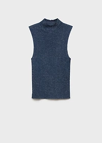Lurex knitted top with perkins neck