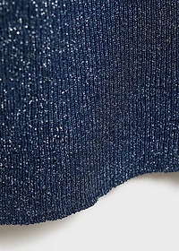 Lurex knitted top with perkins neck