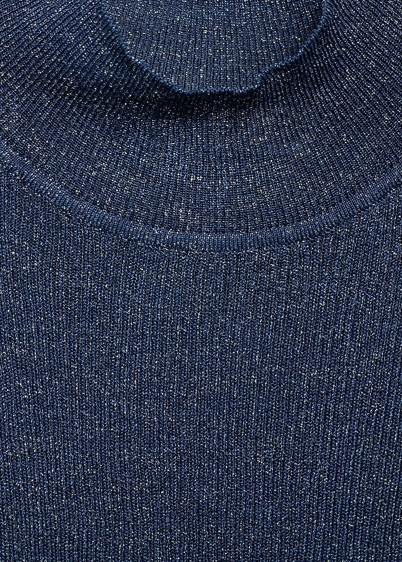 Lurex knitted top with perkins neck