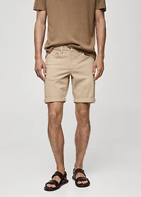 Slim-fit denim bermuda shorts
