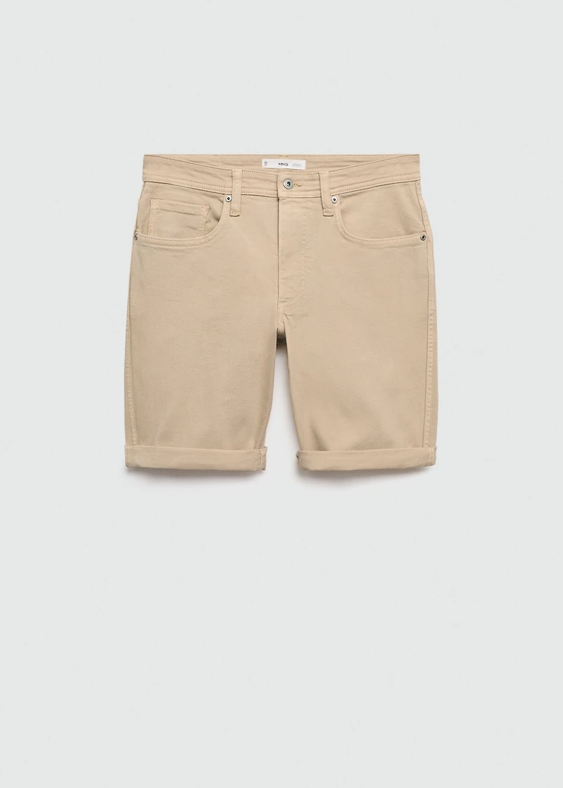 Slim-fit denim bermuda shorts