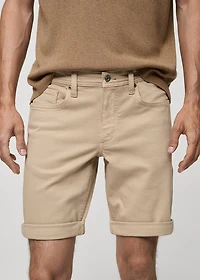Slim-fit denim bermuda shorts