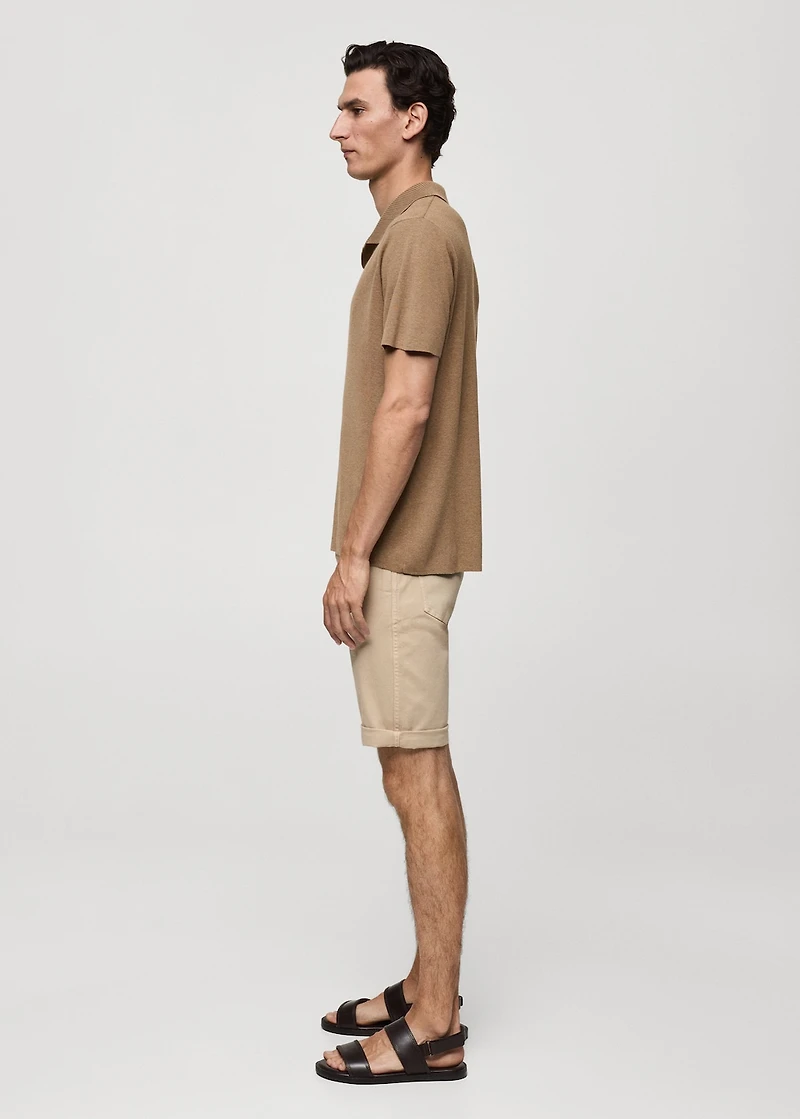 Slim-fit denim bermuda shorts