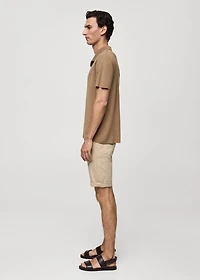 Slim-fit denim bermuda shorts