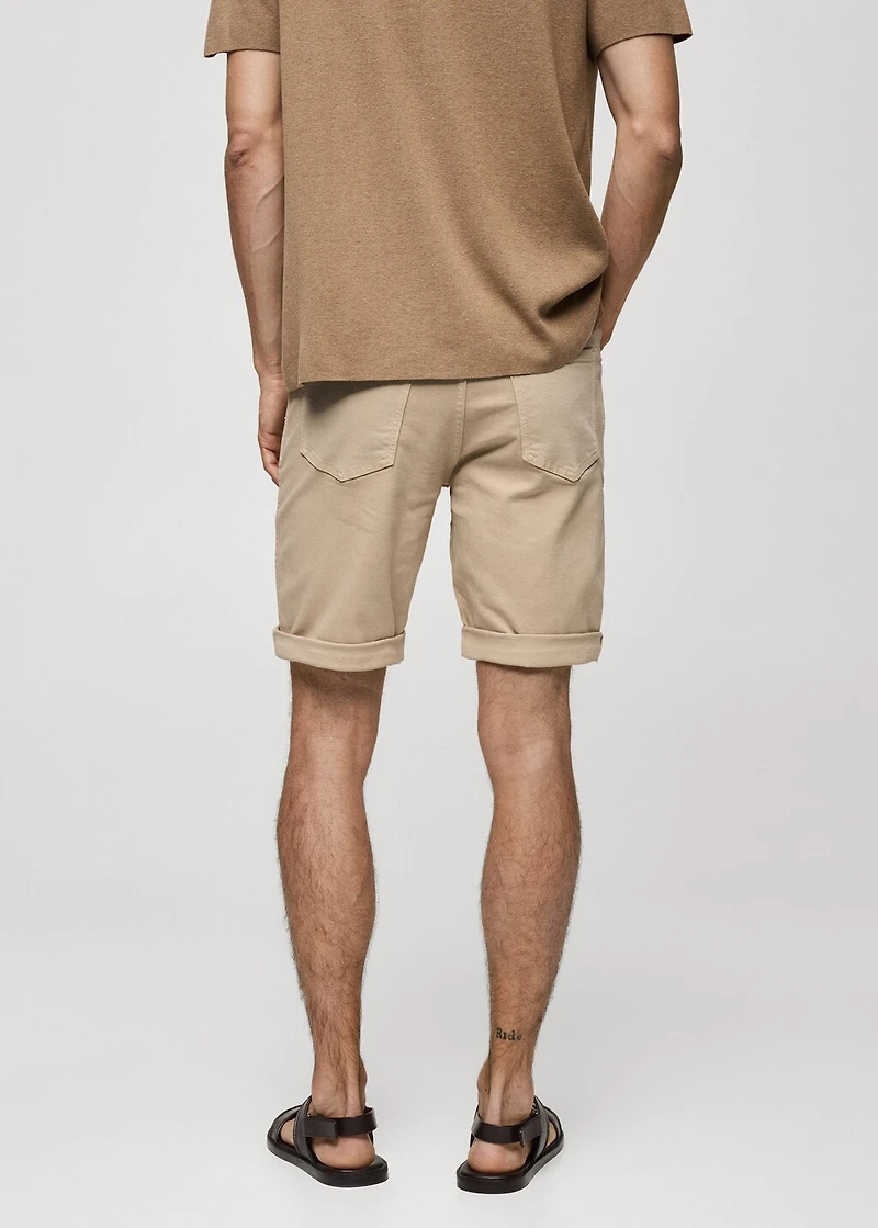 Slim-fit denim bermuda shorts