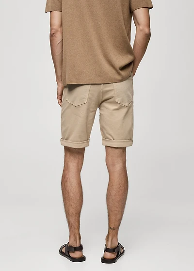Slim-fit denim bermuda shorts