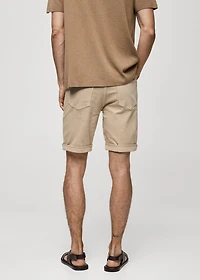 Slim-fit denim bermuda shorts