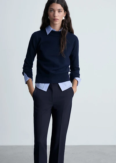 Straight-fit pleated pants