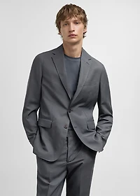 Slim-fit linen-blend suit jacket
