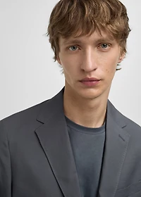 Slim-fit linen-blend suit jacket