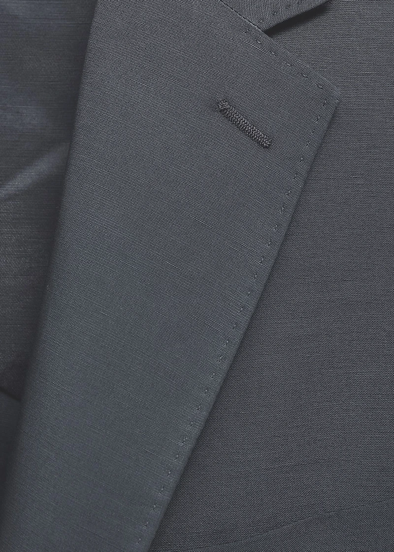 Slim-fit linen-blend suit jacket
