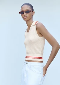 Striped knitted vest