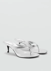 Metallic heel sandals
