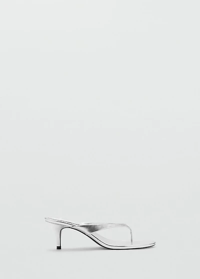 Metallic heel sandals