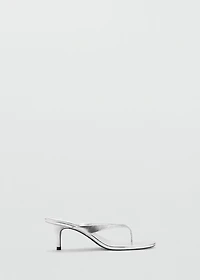 Metallic heel sandals