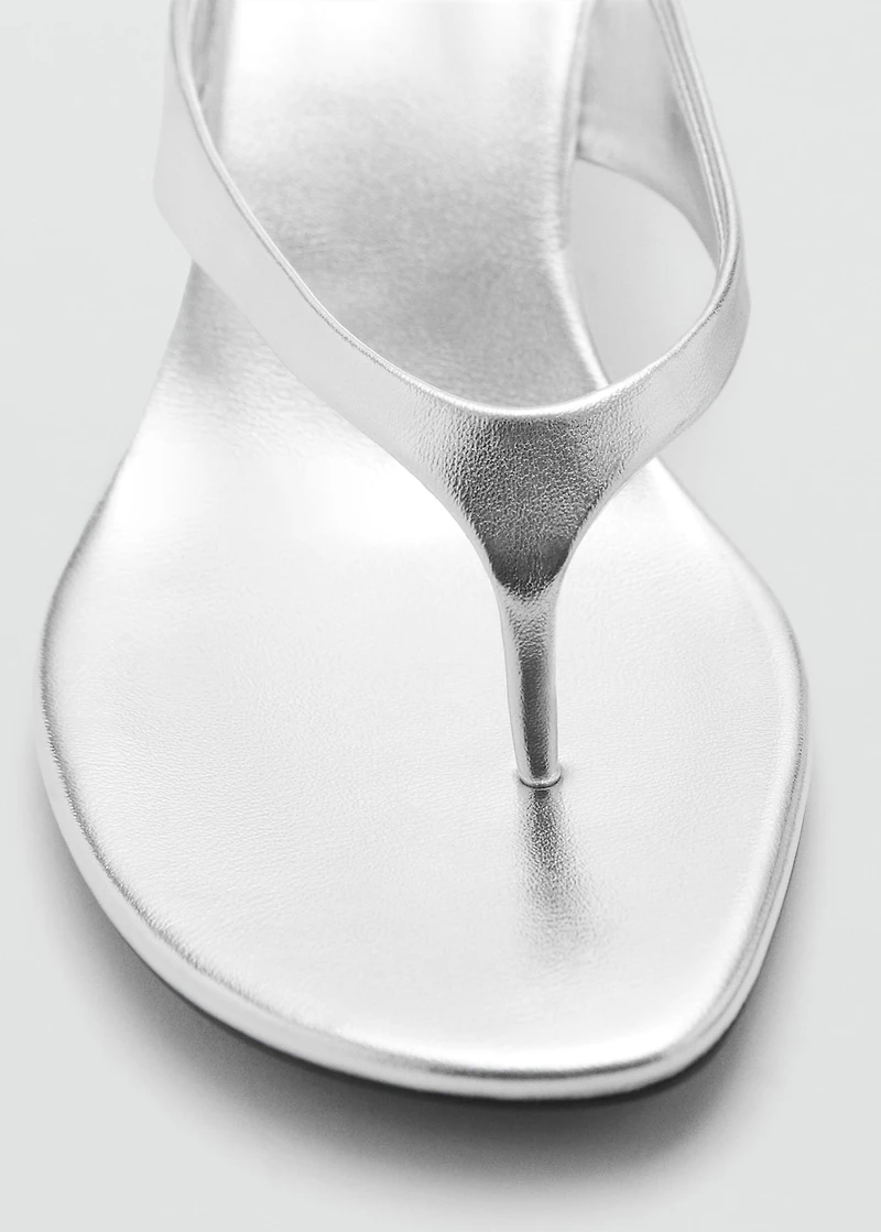 Metallic heel sandals