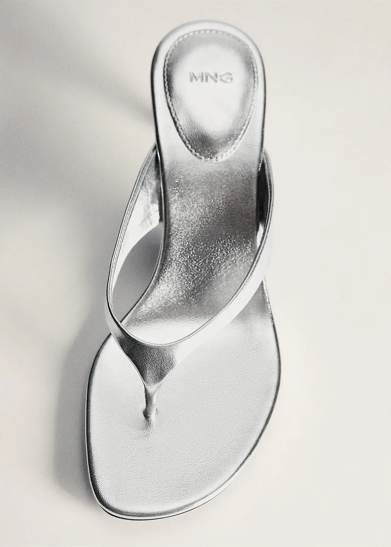 Metallic heel sandals