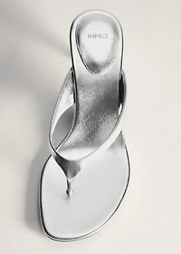 Metallic heel sandals