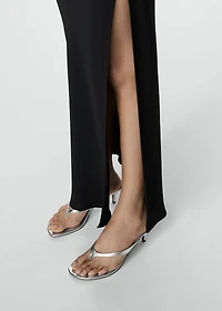 Metallic heel sandals