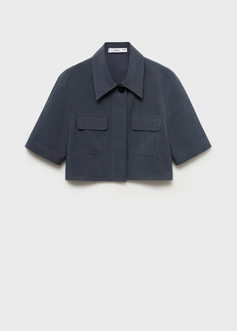 Lyocell cropped shirt